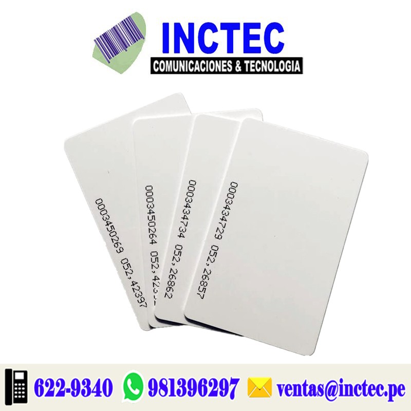 TARJETA PVC BLANCA DE PROXIMIDAD 125 KHZ